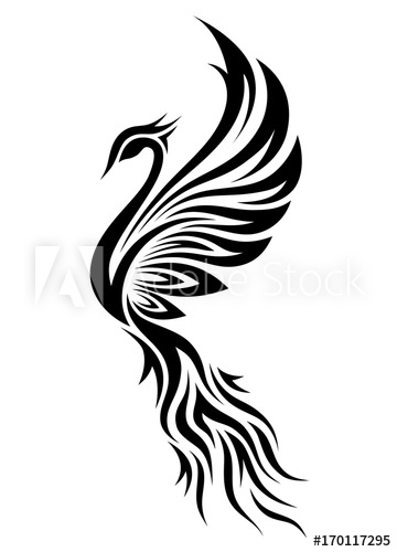 Black And White Phoenix Tribal Tattoo 360x500 Black And White Phoenix Tribal Tattoo