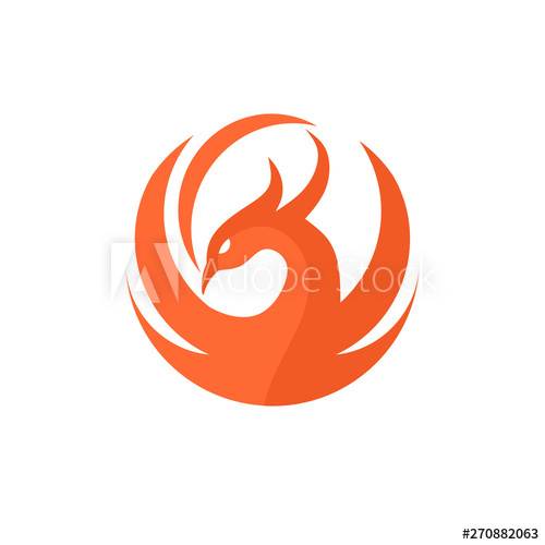 Phoenix Circle Logo Vector, Best Circle Phoenix Bird Logo Design 500x500 Phoenix Circle Logo Vector, Best Circle Phoenix Bird Logo Design