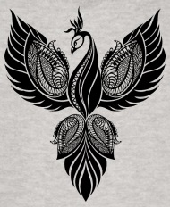 190x232 Cool Tatoo Shape Phoenix Bird Wildlife Vector Art Kids' Hoodie