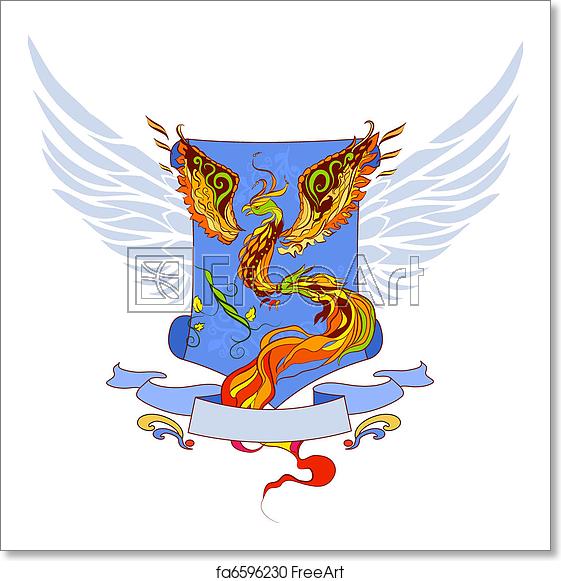 561x581 Free Art Print Of Phoenix Vector Geraldic Illustarti Phoenix
