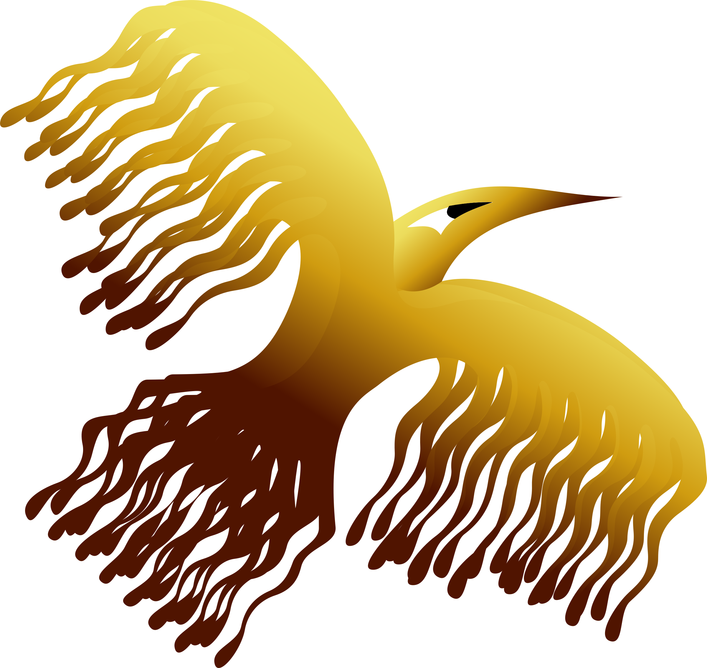 2400x2268 Golden Phoenix Vector Clipart Image