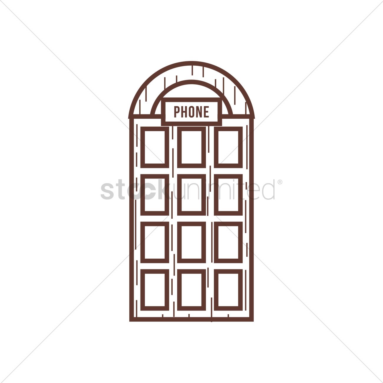 1300x1300 Phone Booth Vector Image