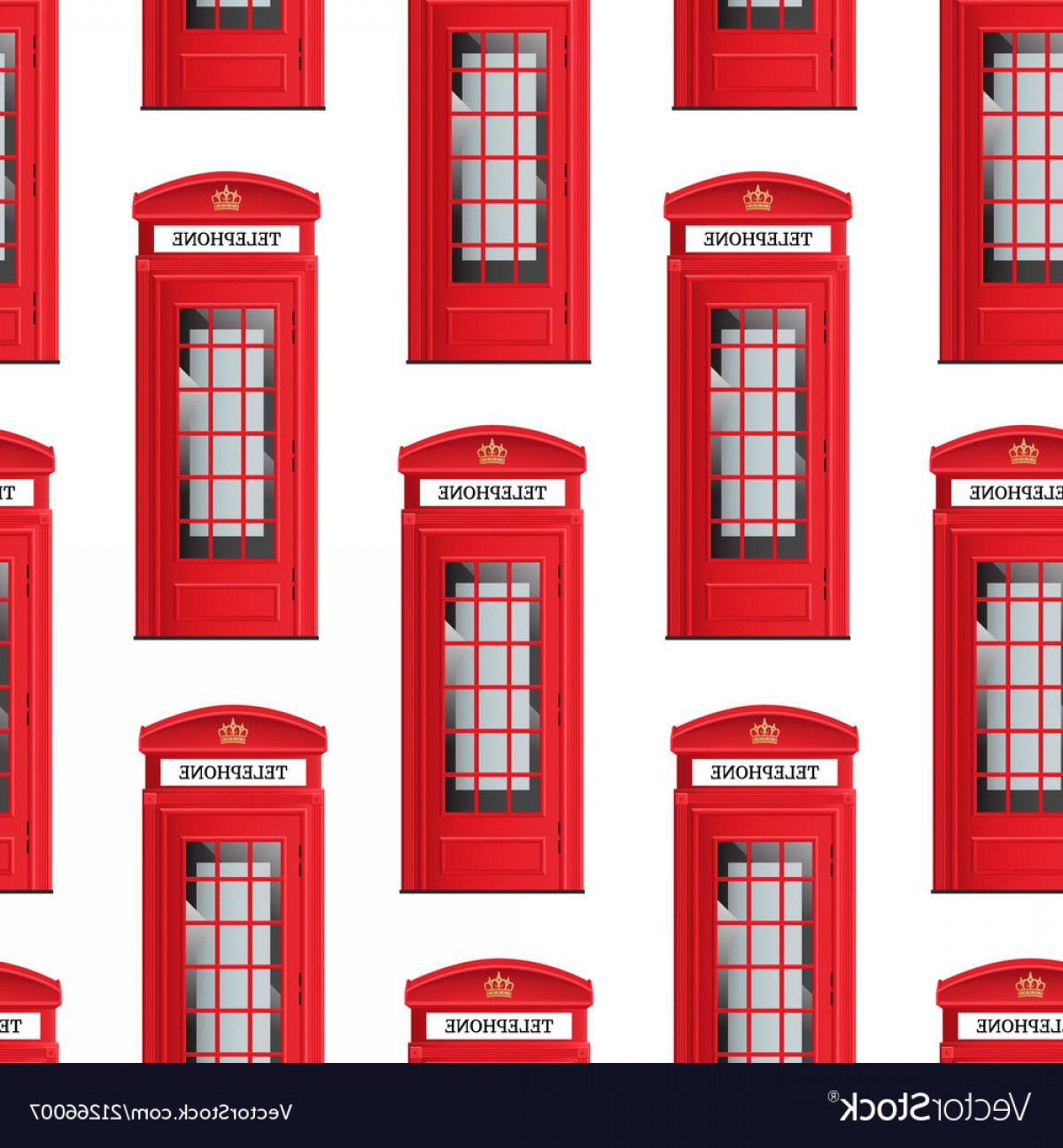 1200x1296 Realistic Detailed D Red London Phone Booth Vector Wallkeeper