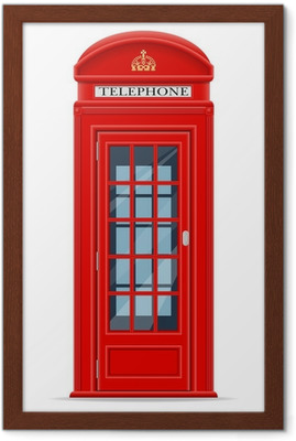 269x400 London Red Phone Booth Vector Illustration Poster