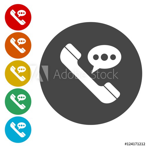 500x500 Phone Call Vector Icon Style Is Flat Rounded Symbol