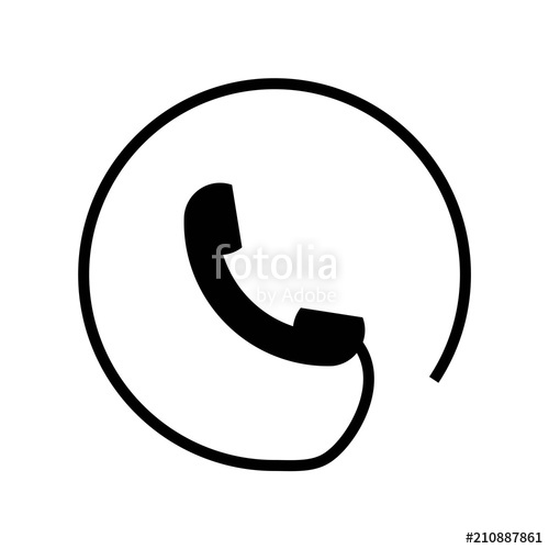 500x500 Phone Symbol Of An Auricular With Circular Cord Around Icon Vector