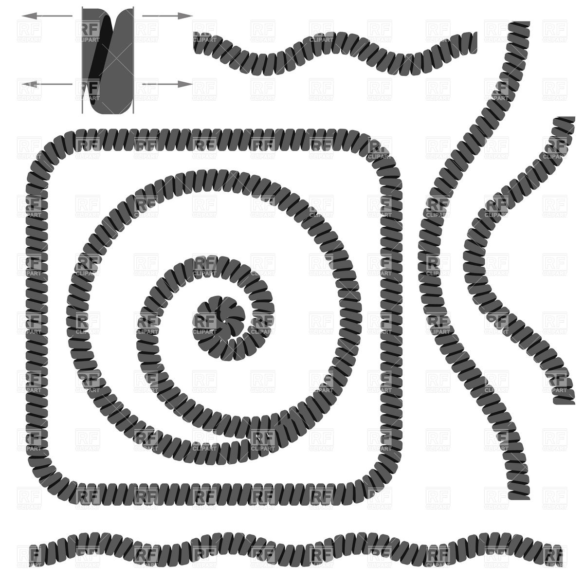 1200x1200 Spiral Telephone Cables Vector Image Of Borders And Frames Dvarg