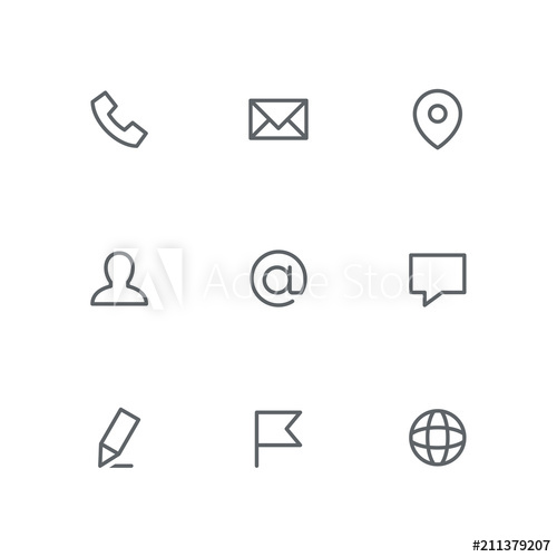 500x500 Basic Outline Icon Set