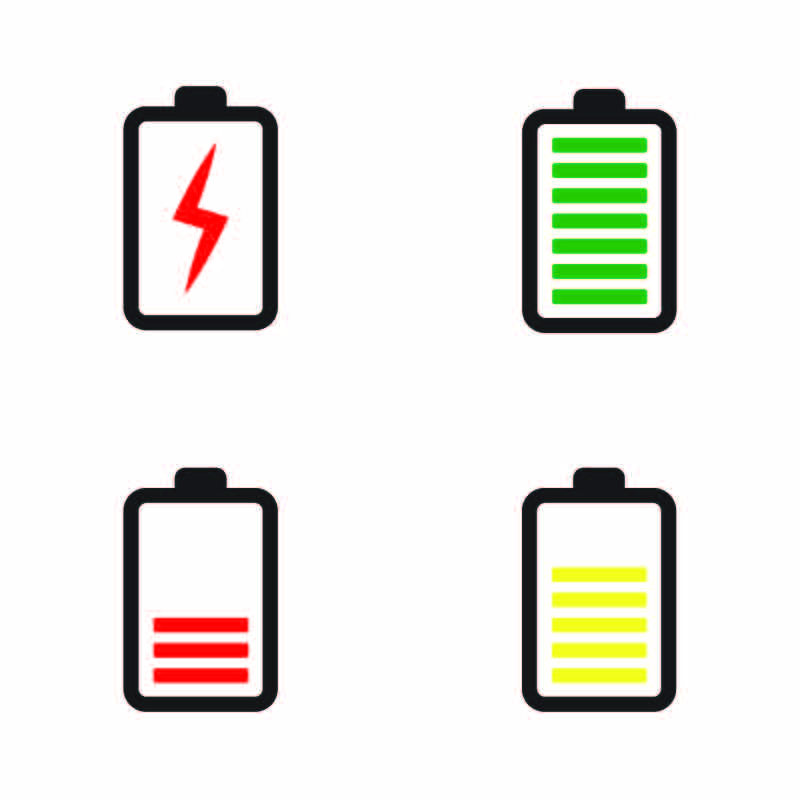 800x800 Phone Battery Icon Collection Design Vector Free Download