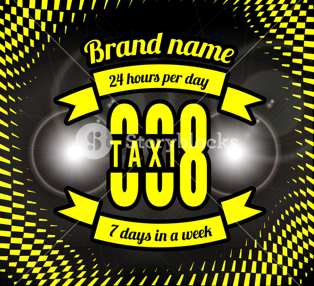 1000x912 Business Card Taxi With Phone Number Vector Illustration Royalty