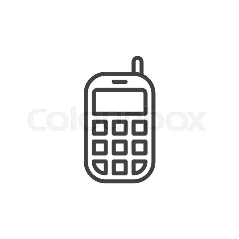 800x800 Mobile Phone Line Icon, Outline Vector Stock Vector Colourbox