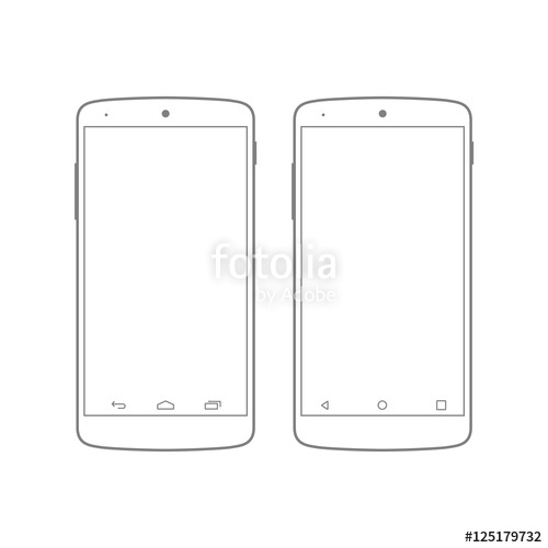 500x500 Mockup Android Mobile Gadget Device Outline Vector Icon Set Stock