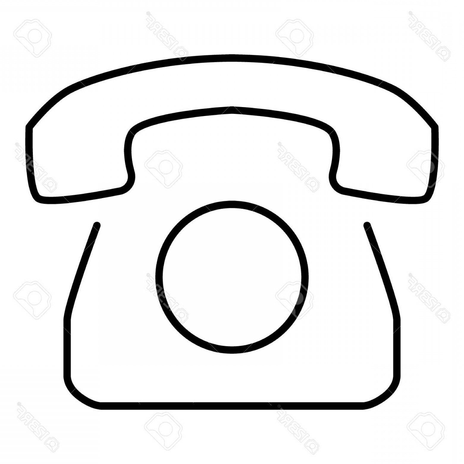 1560x1560 Photostock Vector Old Rotary Phone Outline Icon Vector Isolated