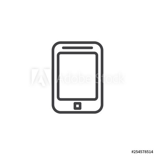 500x500 Smartphone, Phone Line Icon Linear Style Sign For Mobile Concept