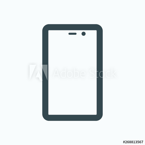 500x500 Smartphone Isolated Icon, Mobile Phone Outline Vector Icon