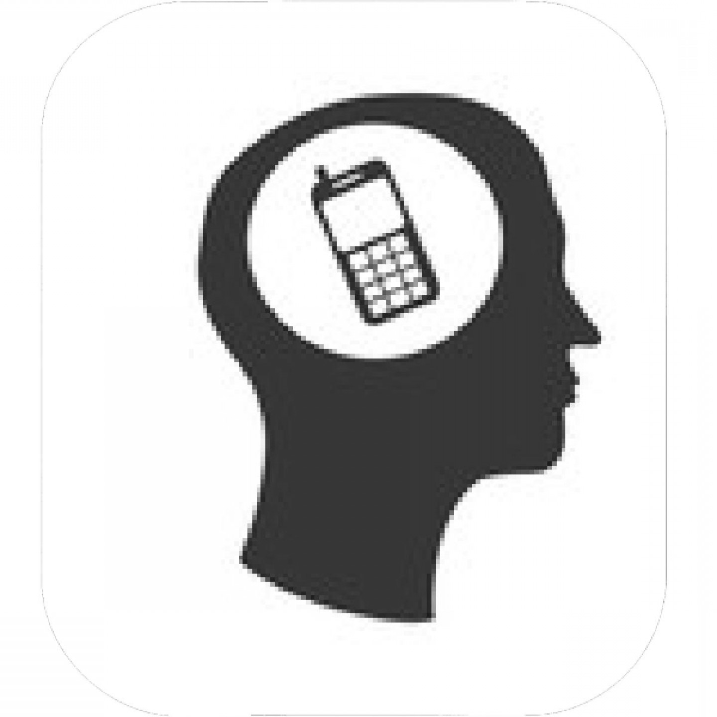 1440x1440 Human Head Profile With Mobile Phone Icon Silhouette Vector