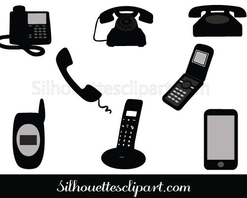 500x400 Phone Silhouette Vector Graphics Pack General Vector Graphics
