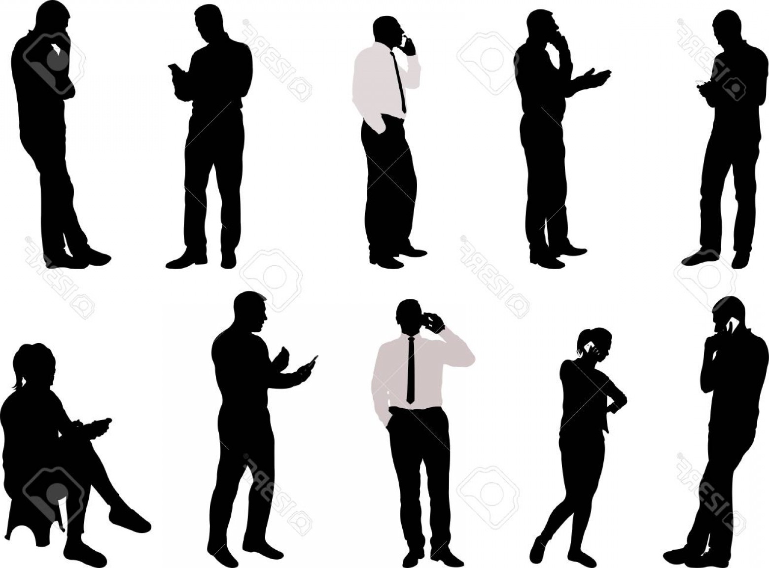 1560x1152 Photostock Vector People Silhouettes With Phone Vector Soidergi