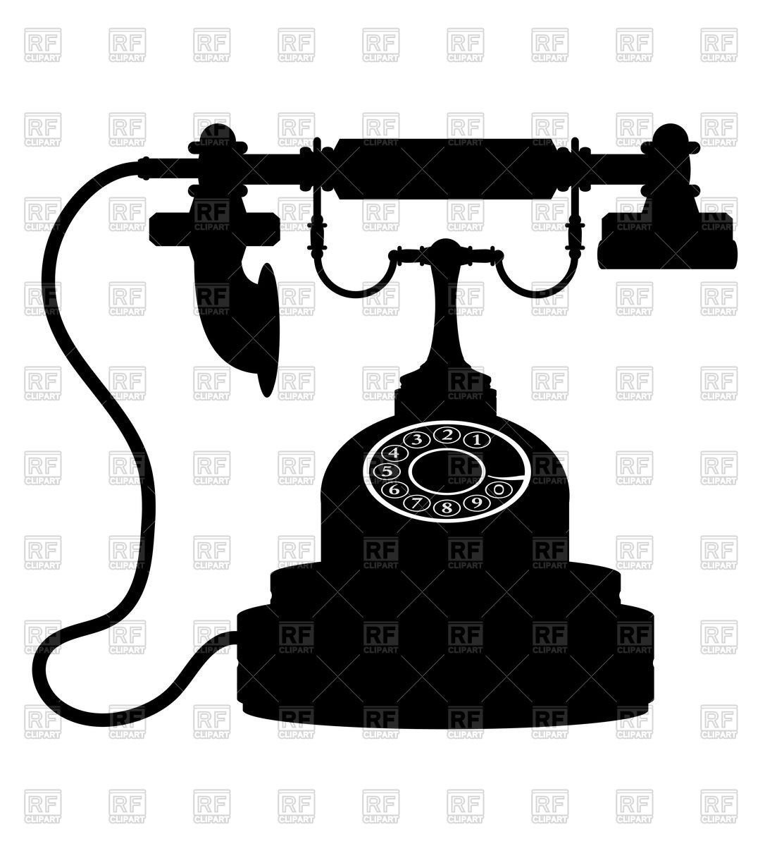 1086x1200 Silhouette Of Retro Phone Vector Image Of Silhouettes, Outlines