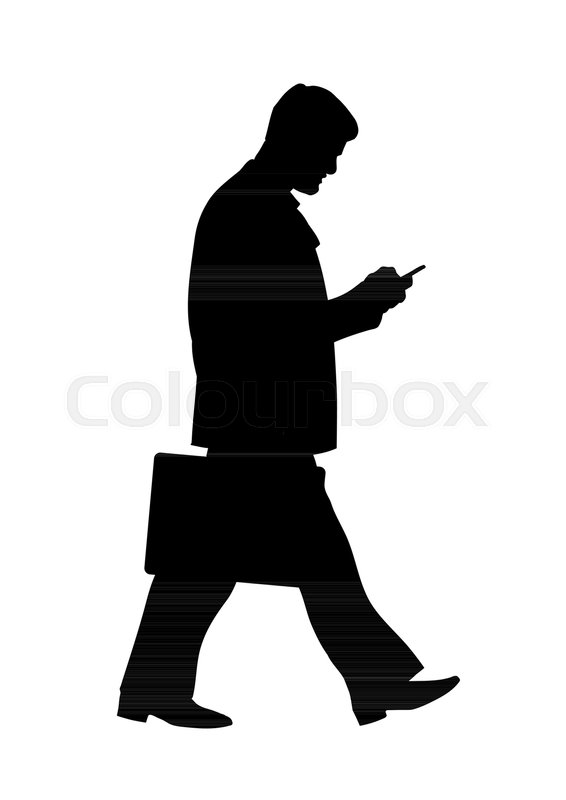 566x800 Silhouette Of Walking Businessman With Stock Vector Colourbox