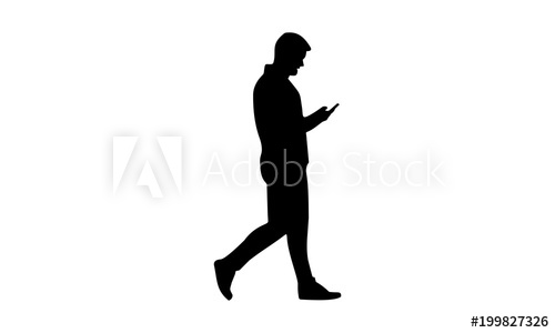 500x300 Silhouette Man Walking While Holding The Phone