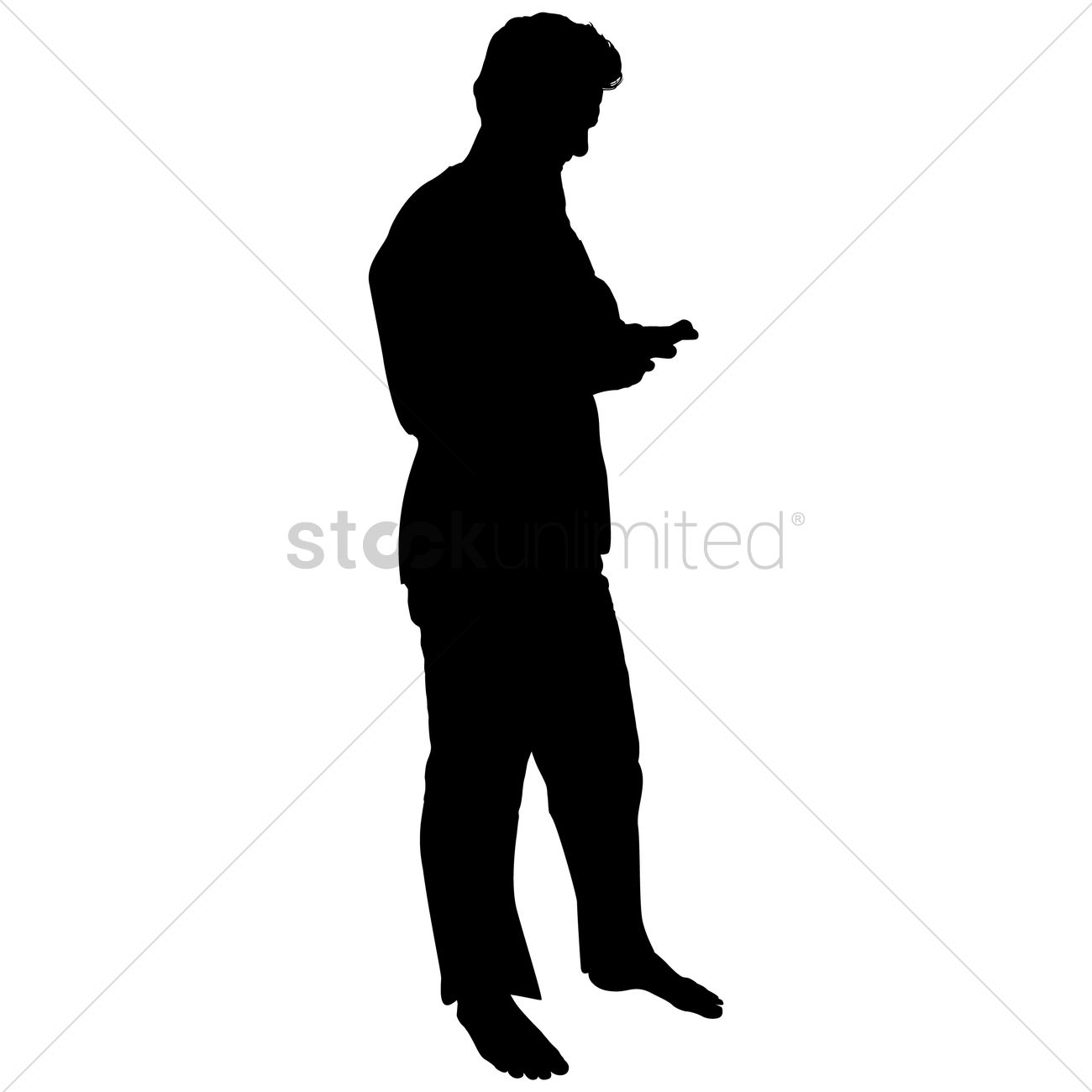 1300x1300 Businessman Using His Phone Silhouette Vector Image
