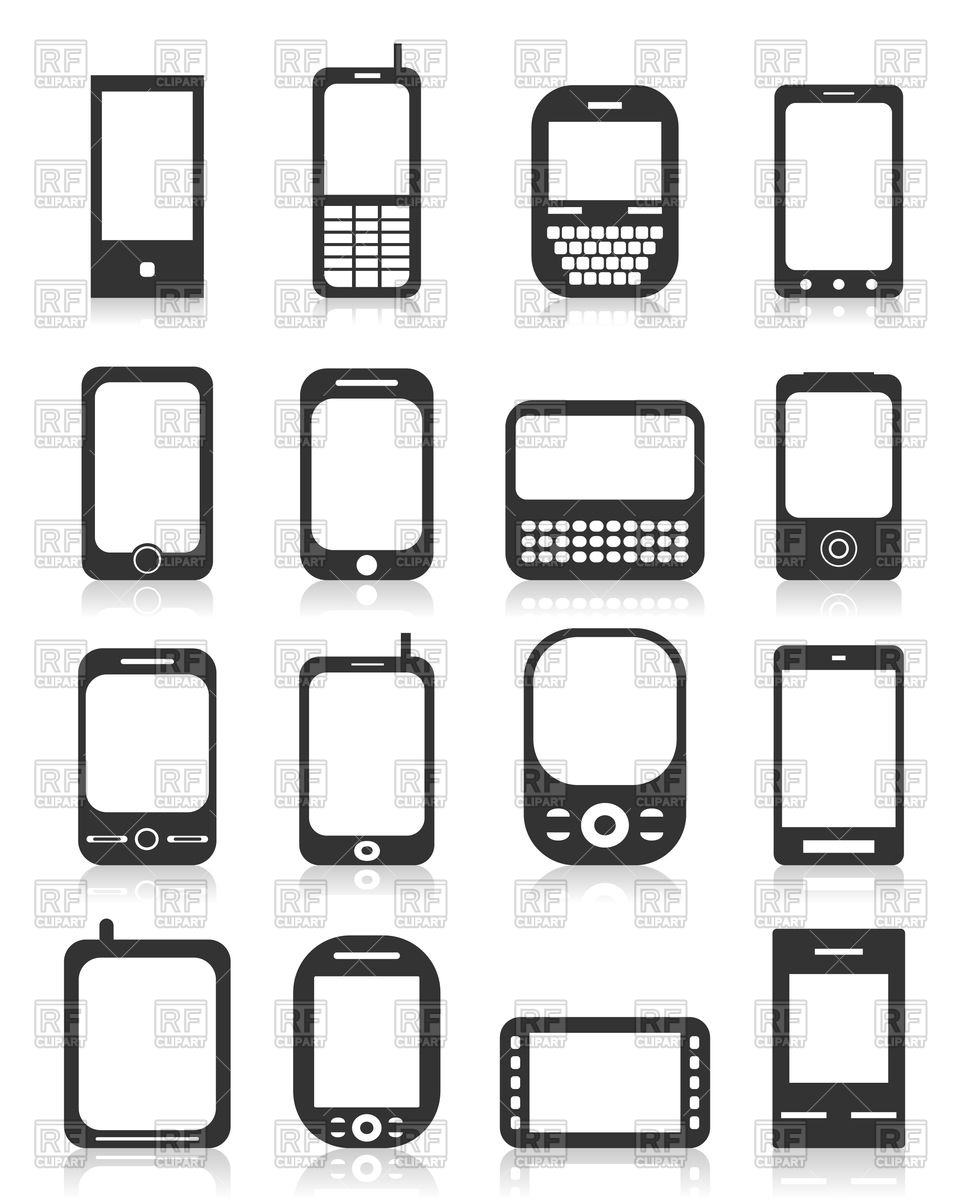 969x1200 Set Of Icons Of Phone Vector Image Of Objects