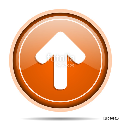 500x500 Up Arrow Orange Round Pointer Web And Mobile Phone Vector Icon