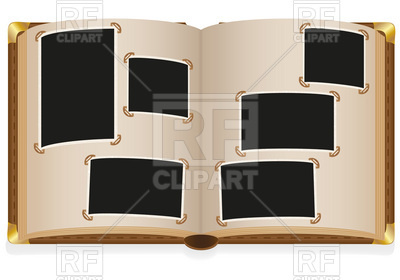 400x280 Old Open Photo Album With Blank Photos Vector Image Of Objects