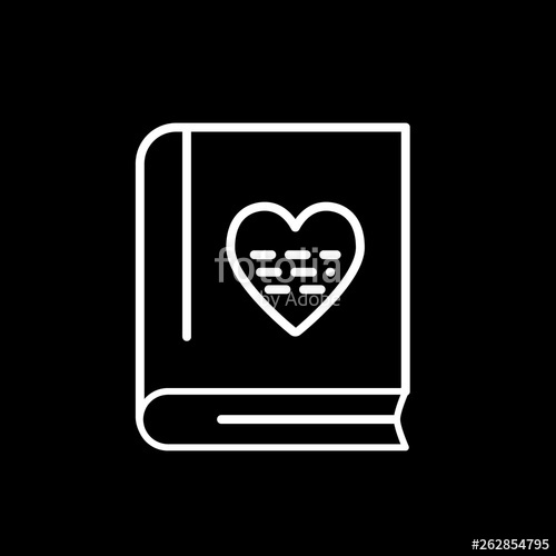 500x500 Photo Album With Heart Line Icon Love Photo Album Vector