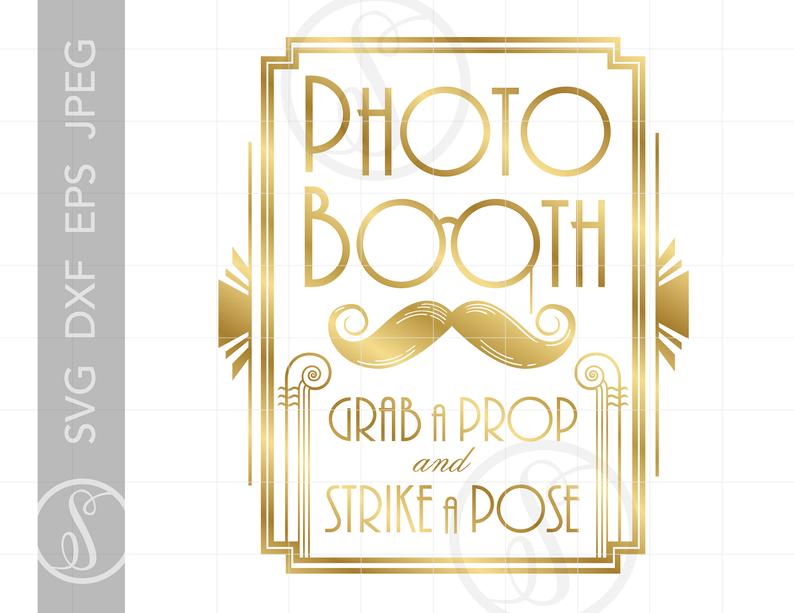 794x613 Gold Art Deco Photo Booth Vector Art Dxf Gold Vector Etsy
