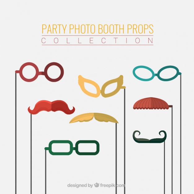 626x626 Party Photo Booth Props Collection Vector Free Download