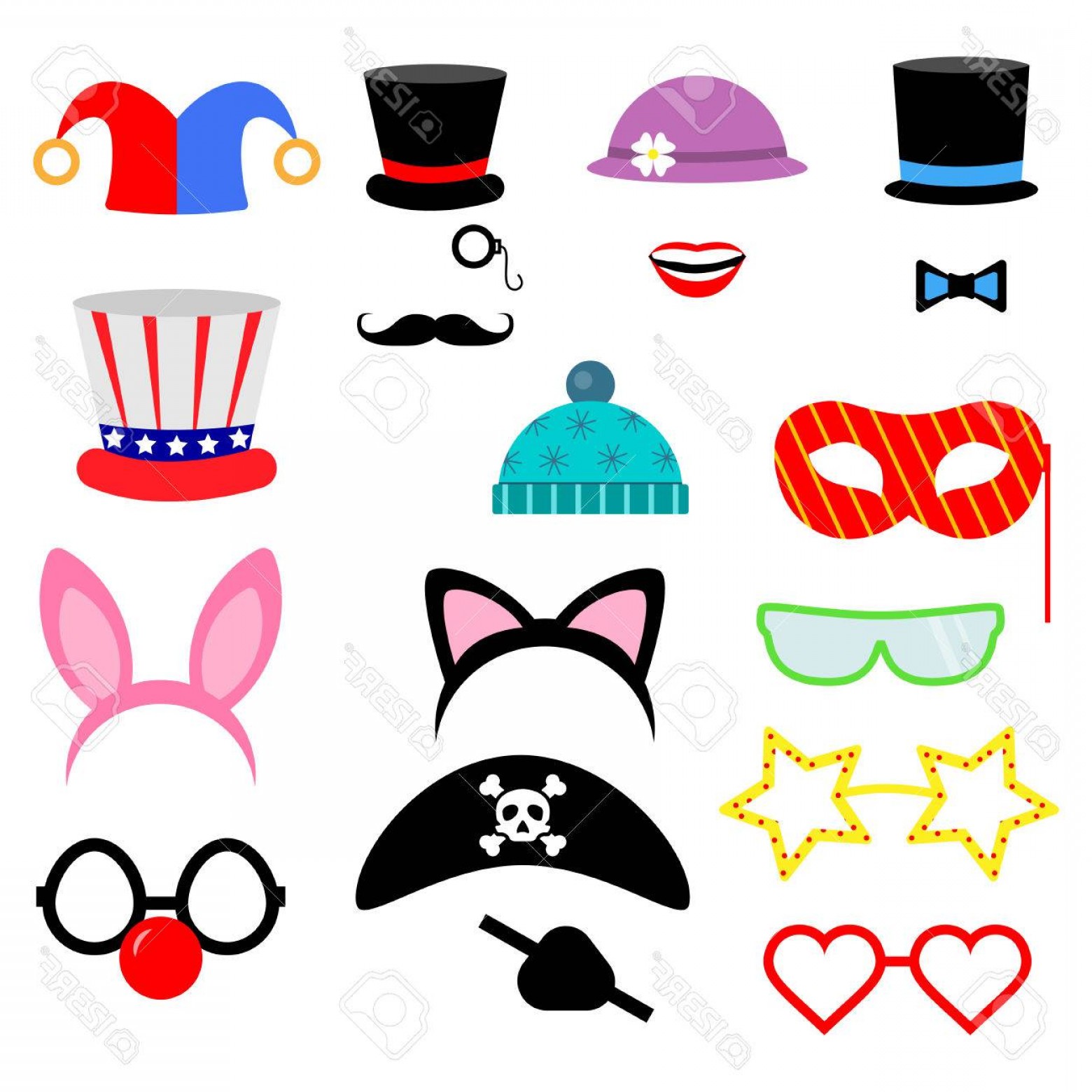1560x1560 Photostock Vector Party Birthday Photo Booth Props Vector