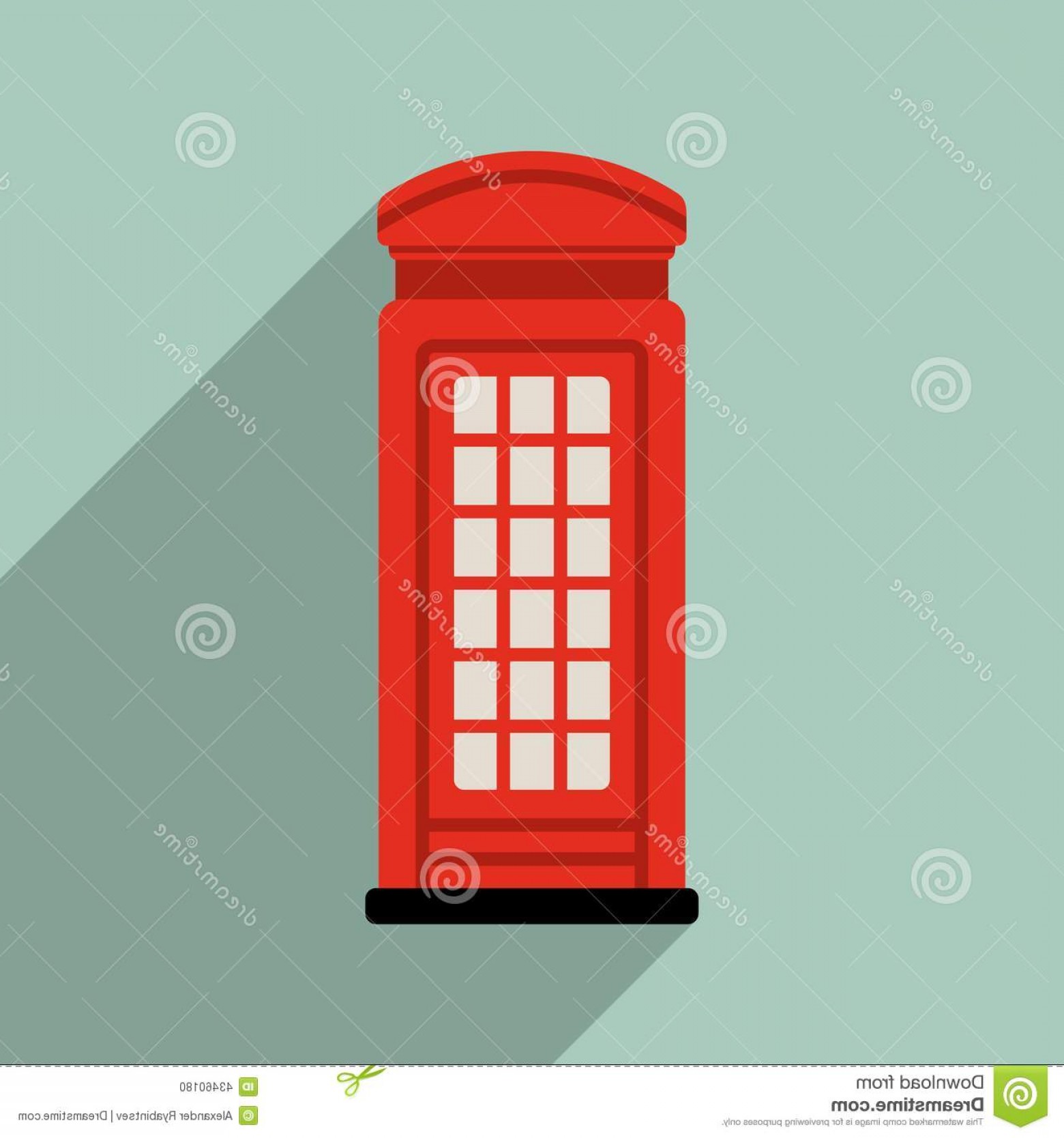 1560x1668 Stock Illustration London Phone Booth Vector Illustration Flat