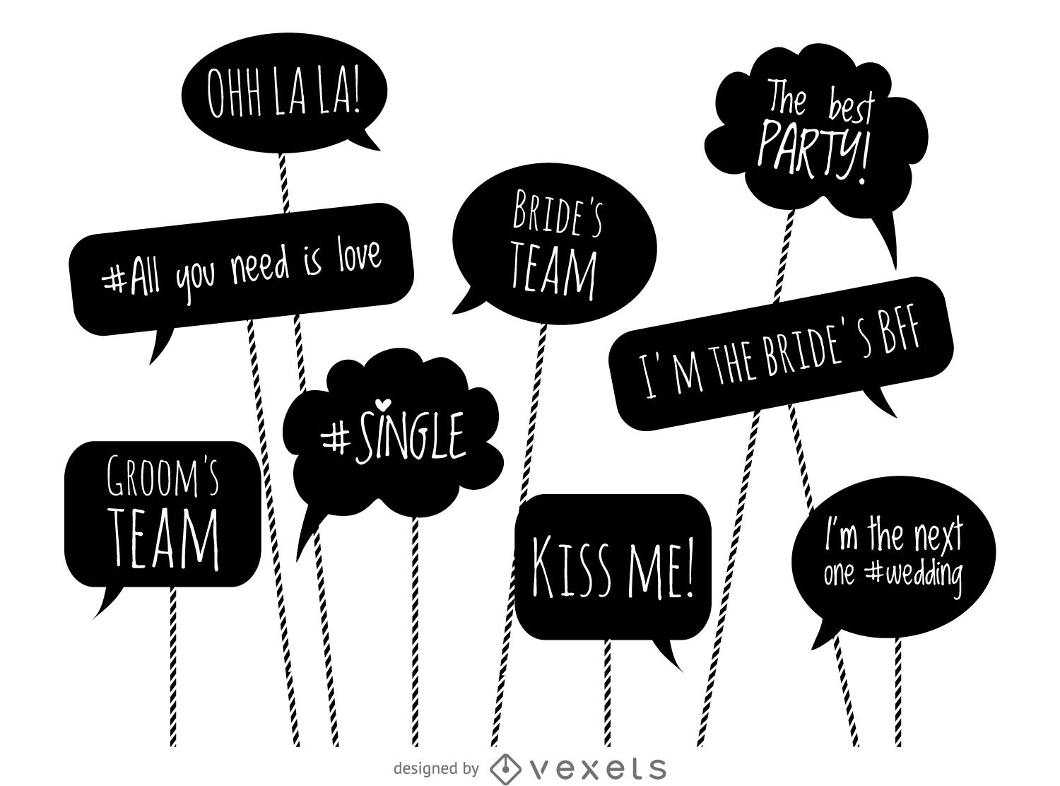 1500x1112 Wedding Photo Booth Props Set