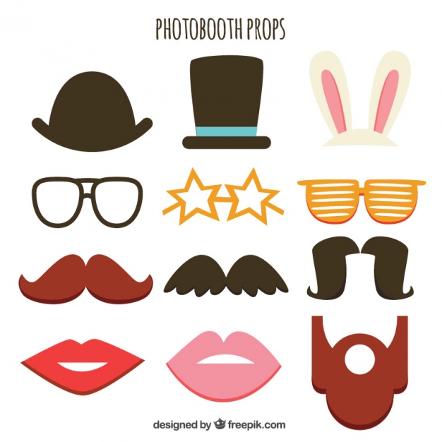626x626 Collection Of Retro Elements For Photo Booth Vector Free Download
