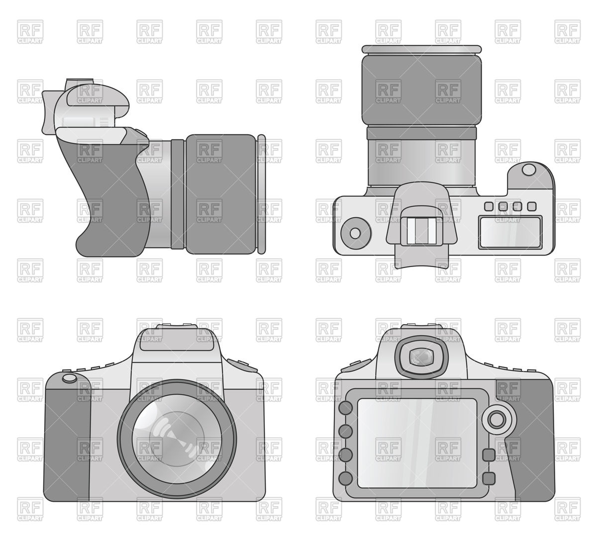 Different Views Of Digital Camera Vector Image Of Objects 1200x1100 Different Views Of Digital Camera Vector Image Of Objects