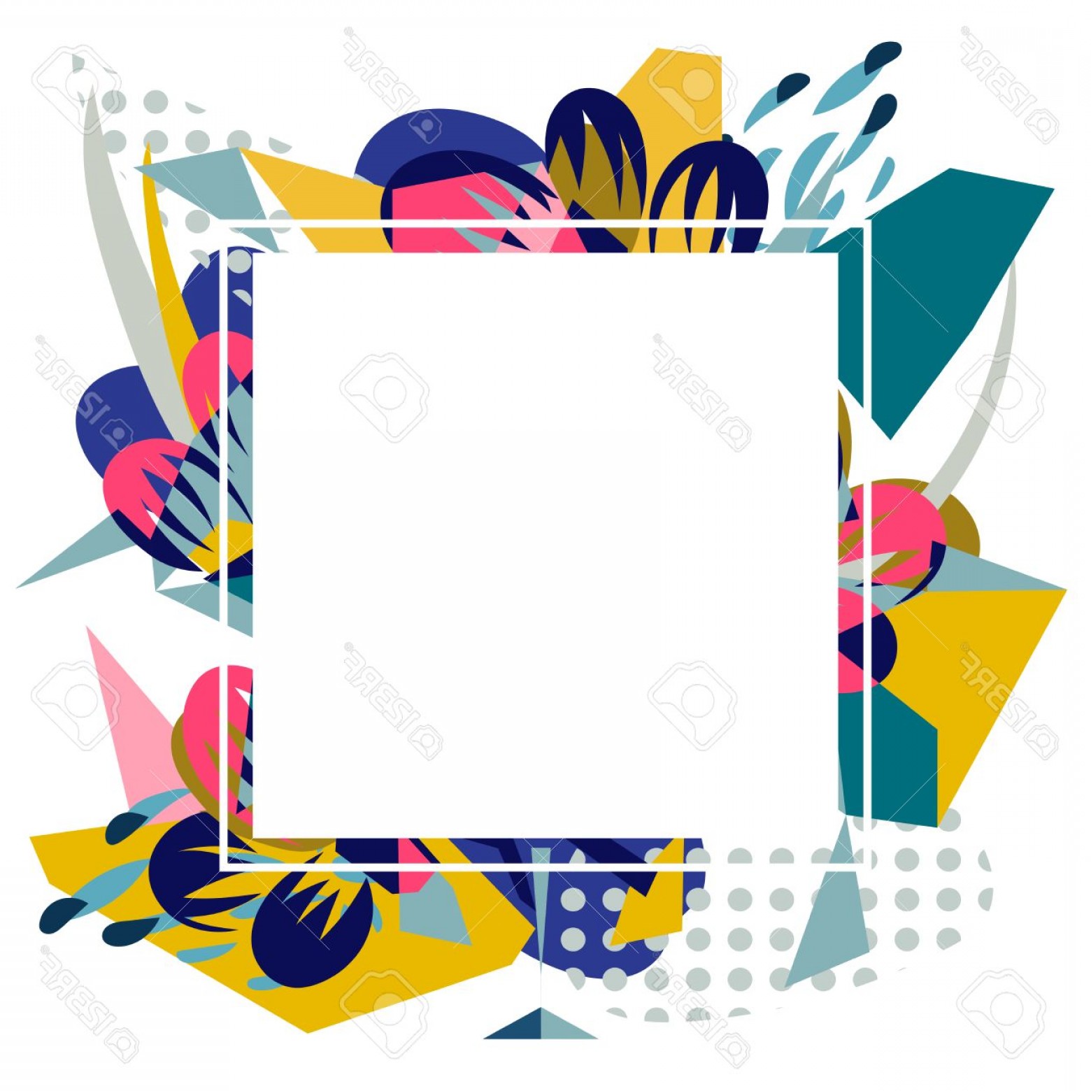 1560x1560 Photostock Vector Abstract Floral Elements Paper Collage Vector