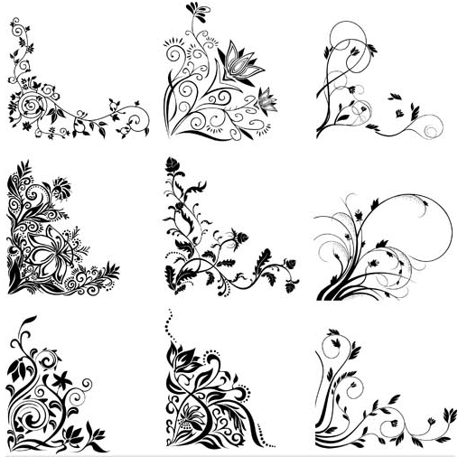 507x506 Floral Ornament Corners Vector Free Download