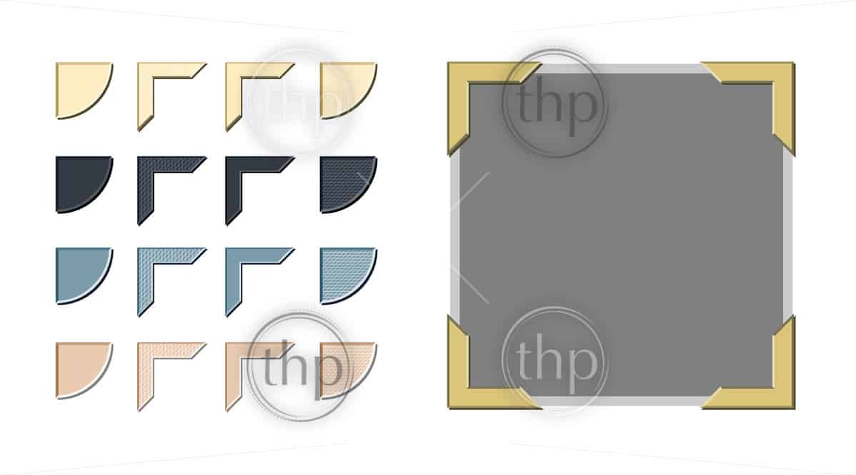 1198x666 Vintage Style Photo Corners Vector With A Variety Of Style