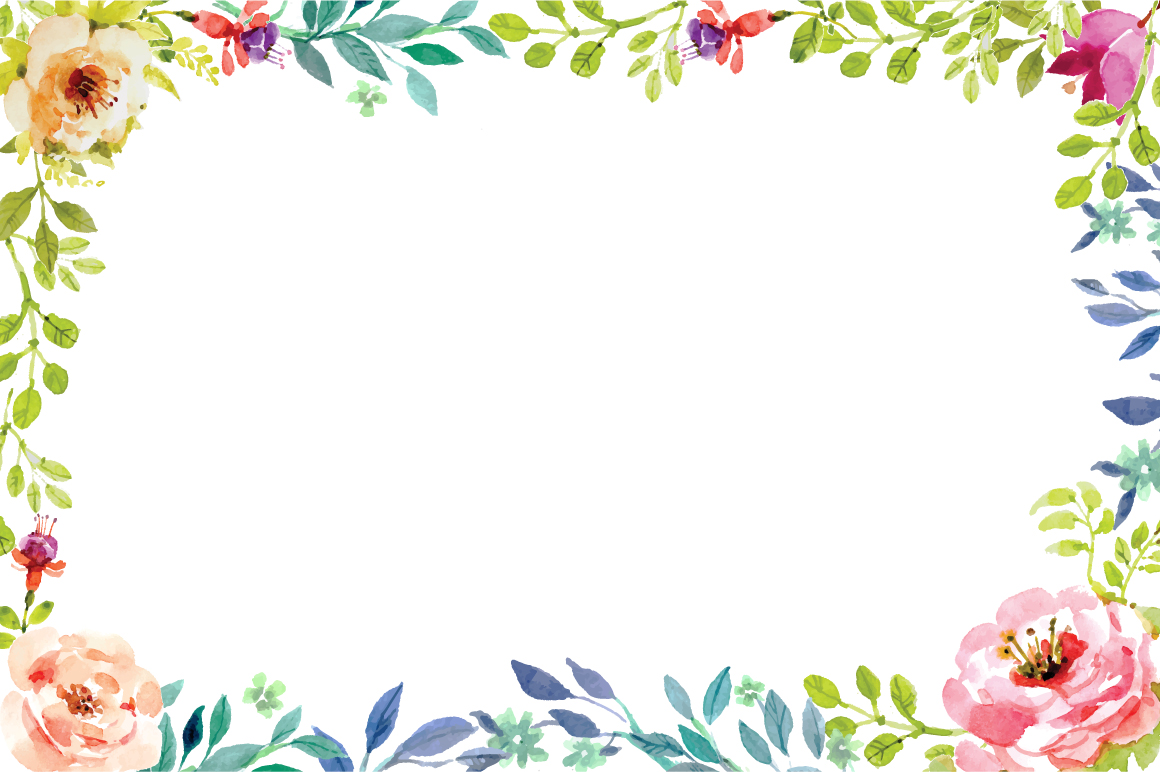 1160x772 Hand Painting Floral Frame Vector