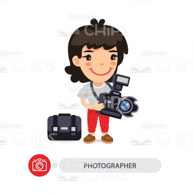 650x650 Female Photographer Vector Character