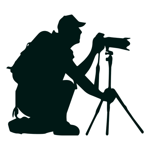 512x512 Photographer With Camera Stand Silhouette