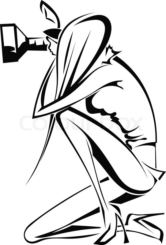 542x800 Silhouette Female Photographer Who Is Stock Vector Colourbox