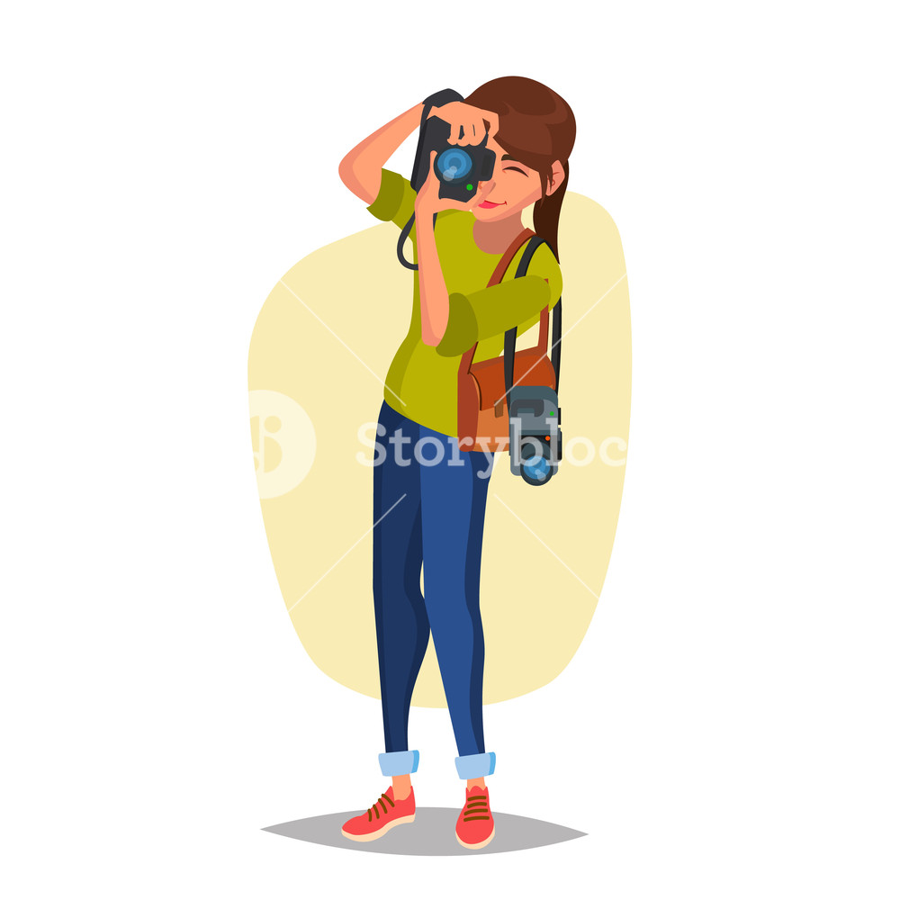 1000x1000 Female Photographer Vector Studio Photo Taking Professional