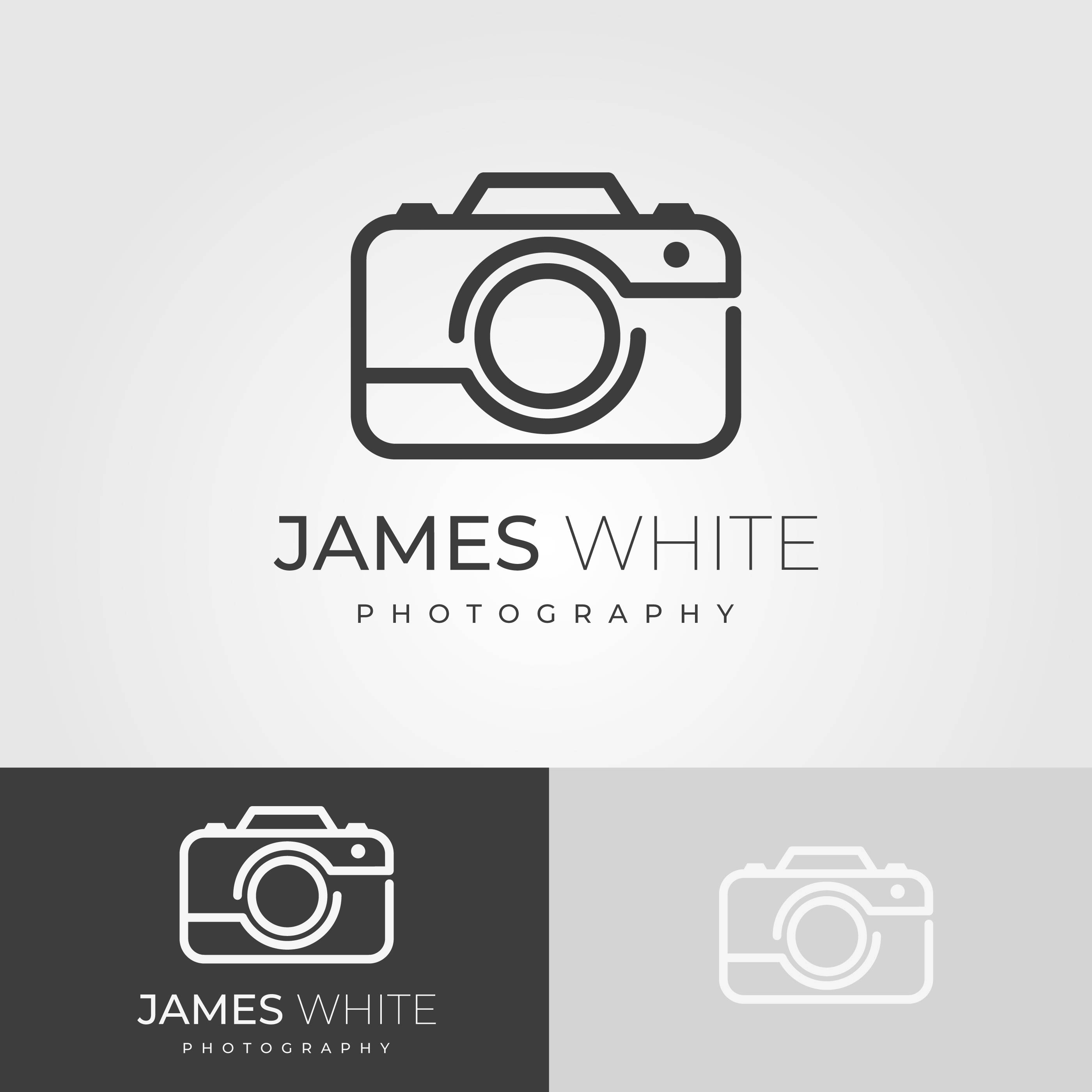 2800x2800 Flat Minimalist Photographer Logo Vector Template