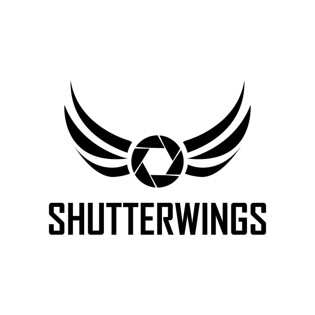 640x640 Vector Shutter Wings Photography Logo Design Template Black Color