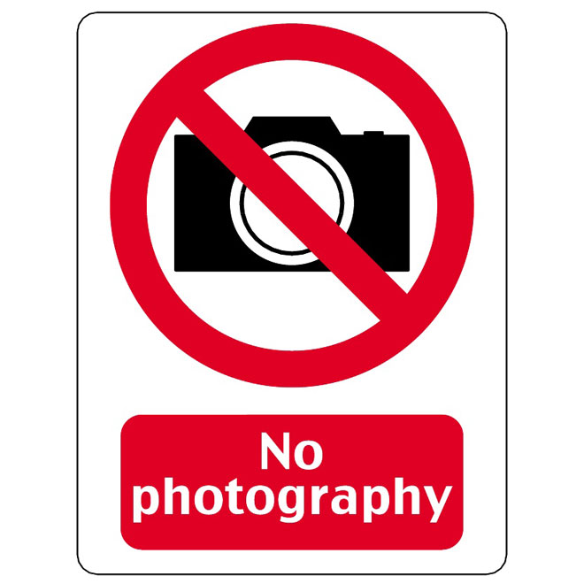 No Photography Vector Sign 660x660 No Photography Vector Sign