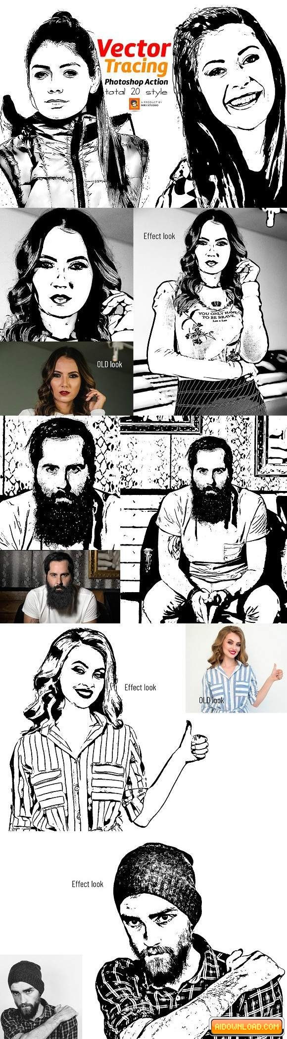 Vector Tracing Photoshop Action Free Graphic Templates, Fonts 580x2095 Vector Tracing Photoshop Action Free Graphic Templates, Fonts