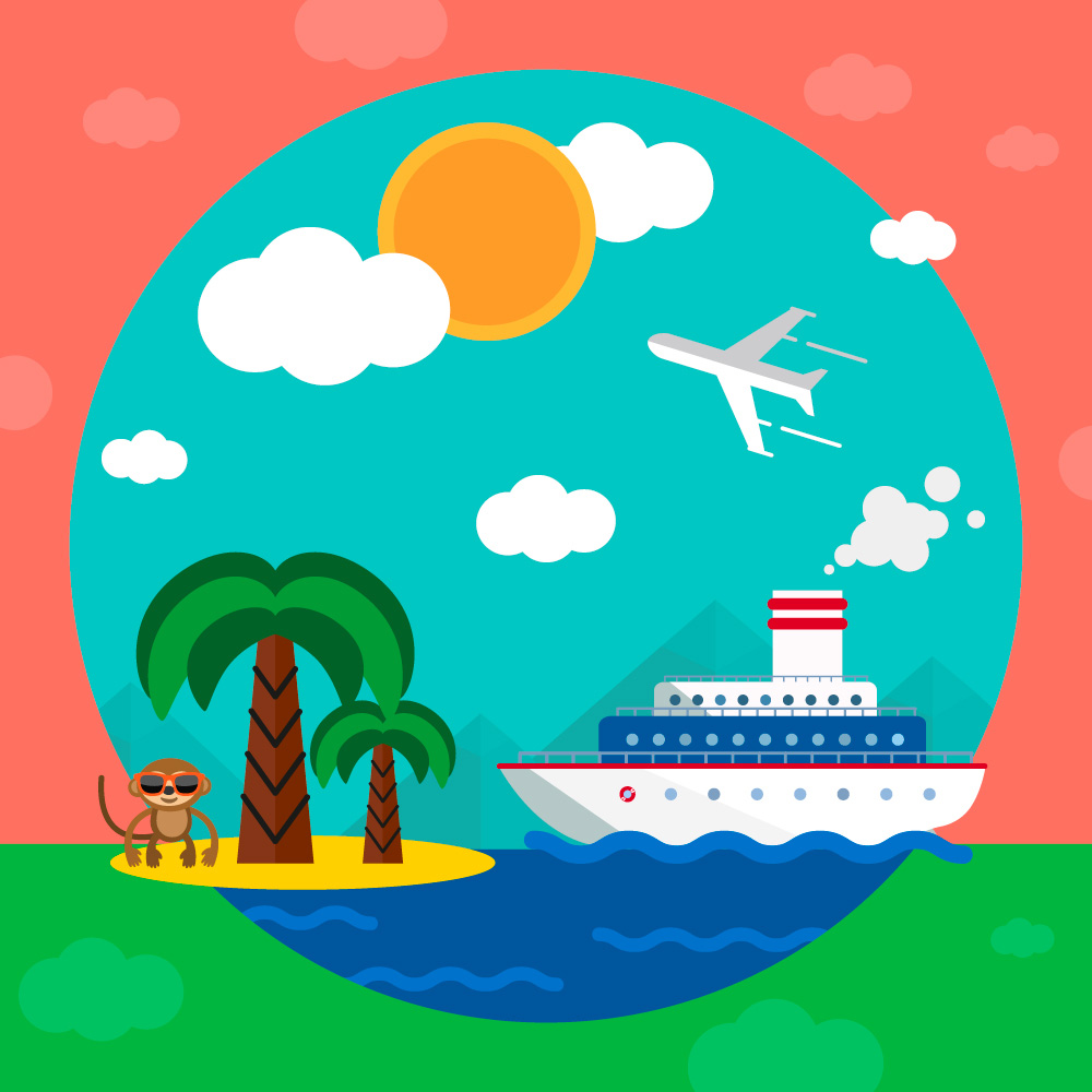 1000x1000 Travel Illustration For Free Graphic Design Simple Flat Vector